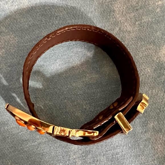 Studio Barse Gemstone Bronze and Leather Buckle Bracelet - Picture 7 of 8